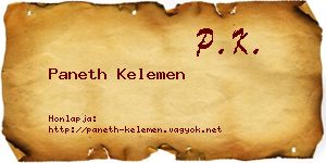 Paneth Kelemen névjegykártya